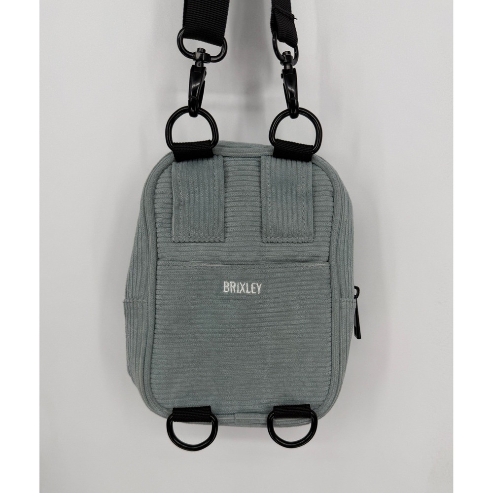 Brixley Crossbody Bag Womens Small Blue Gray Corduroy Adjustable Strap Travel